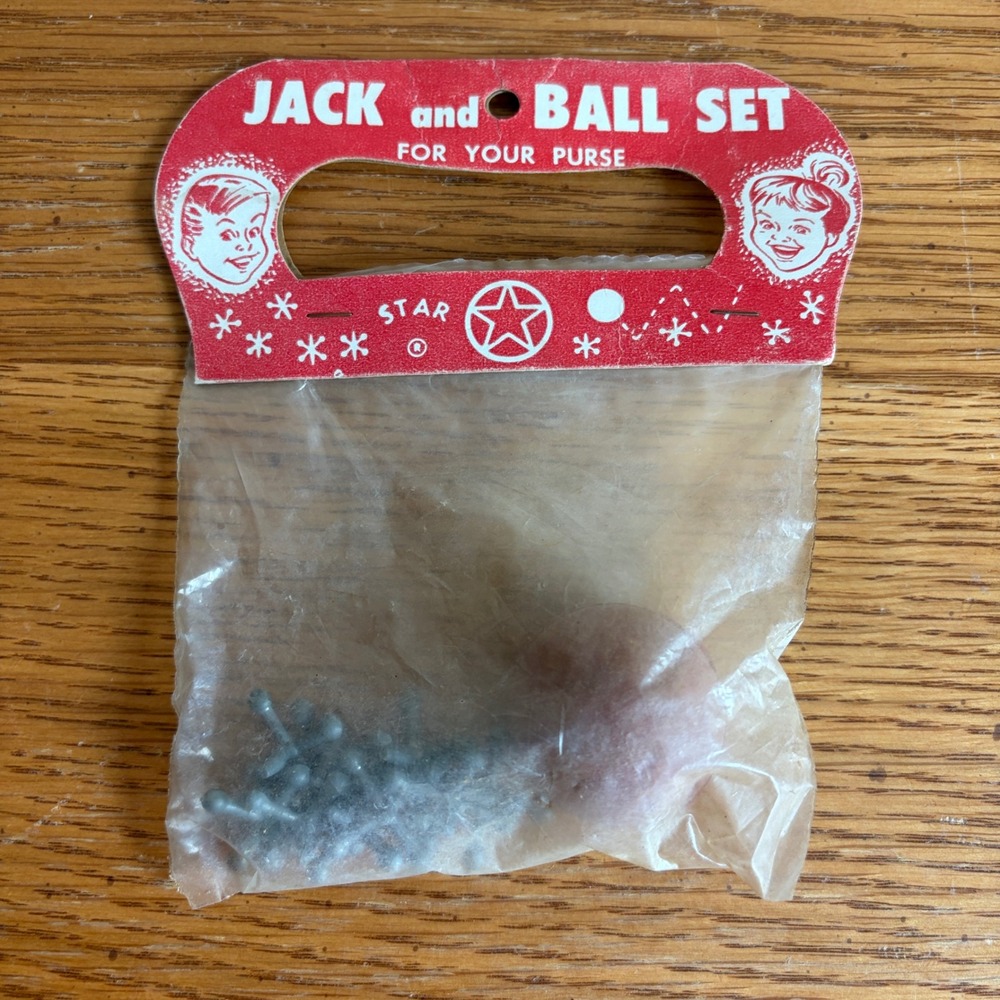 Vintage Star Jack and Ball Set for Your Purse Retro Pocket Game Dead Stock New